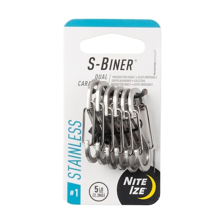 S-BINER STAINLESS STEEL DUAL CARABINER, Stainless Steel, Silver MPN:SB1-11-6R3