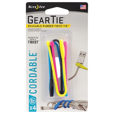 CellPhone Twist Tie, Fits Model Universal, Material: Rubber MPN:GTK6-A1-4R7