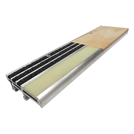 Stair Nosing Extruded Aluminum Black, 60 in W x 1 in Thick MPN:WP-RN3-A.5