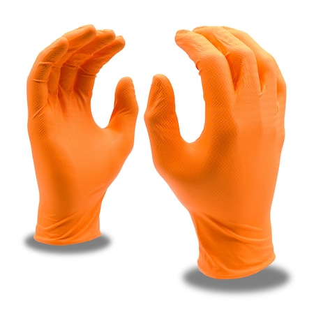 Disposable Gloves, Nitri-Cor Z-Tread, Food Grade, Nitrile, 6 mil, Orange, M, 1000 PK MPN:4093M