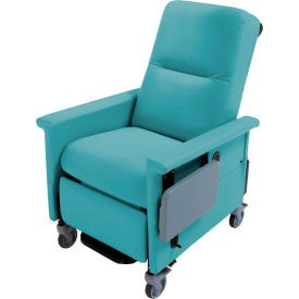 NK Medical Recliner with Swing Arms and Infinite Recline Push Bar & Side Table Aquamarine RC301-S-I-AQUAMARINE