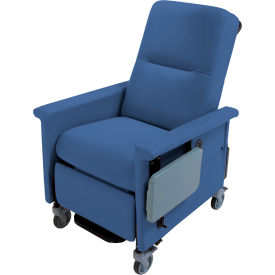 NK Medical Recliner with Swing Arms and Infinite Recline Push Bar & Side Table Colonial Blue RC301-S-I-COLONIAL BLUE