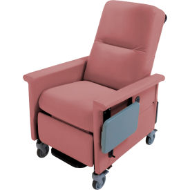 NK Medical Recliner with Swing Arms and Infinite Recline Push Bar & Side Table Cranberry RC301-S-I-CRANBERRY