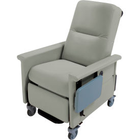 NK Medical Recliner with Swing Arms and Infinite Recline Push Bar & Side Table Gray RC301-S-I-GRAY