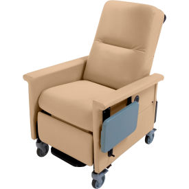 NK Medical Recliner with Swing Arms and Infinite Recline Push Bar & Side Table Natural RC301-S-I-NATURAL (BEIGE)