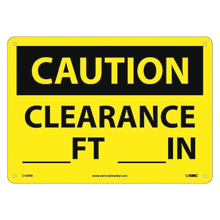 Caution Clearance Sign, C100RB MPN:C100RB