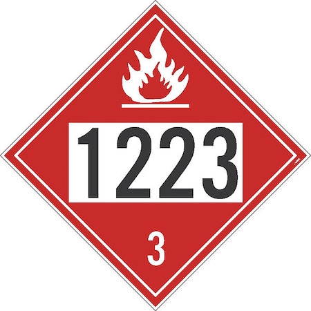 Flammable Dot Placard Sign, 1223, Pk25 MPN:DL182UV25