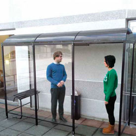 No Butts 3 Sided Smoking Shelter NBS0408BW - Back To Wall - 7'W x 3'6