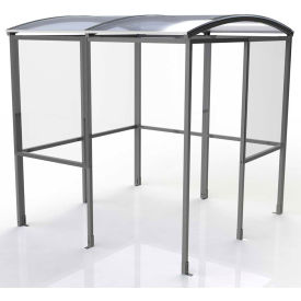 No Butts 4-Sided Smoking Shelter SR1554-BLK - Half Side Panels - 7'W x 7'D x 7'11