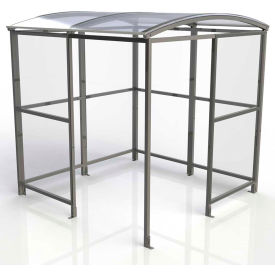 No Butts 4-Sided Smoking Shelter SR1554-F-BLK - Freestanding - 7'W x 7'D x 7'11