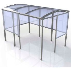 No Butts 4-Sided Smoking Shelter SR1555-BLK - Half Side Panels - 10'4