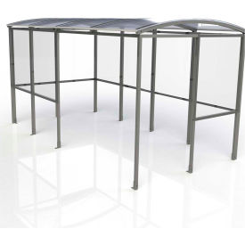 No Butts 4-Sided Smoking Shelter SR1556-BLK - Half Side Panels - 13'9