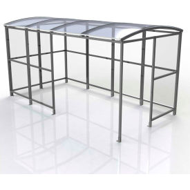No Butts 4-Sided Smoking Shelter SR1556-F-BLK - Freestanding - 13'9