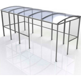 No Butts 4-Sided Smoking Shelter SR1557-BLK - Half Side Panels - 17'2
