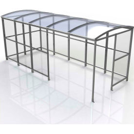 No Butts 4-Sided Smoking Shelter SR1557-F-BLK - Freestanding - 17'2