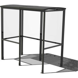 No Butts 4-Sided Smoking Shelter SR1558-BLK - Half Side Panels - 7'W x 3'6