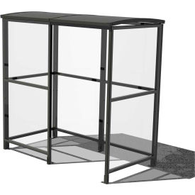 No Butts 4-Sided Smoking Shelter SR1558-F-BLK - Freestanding - 7'W x 3'6