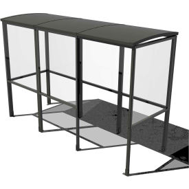 No Butts 4-Sided Smoking Shelter SR1559-BLK - Half Side Panels 10'4
