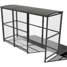 No Butts 4-Sided Smoking Shelter SR1559-F-BLK - Freestanding - 10'4