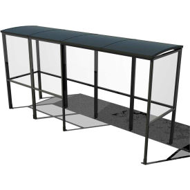 No Butts 4-Sided Smoking Shelter SR1560-BLK - Half Side Panels 13'9