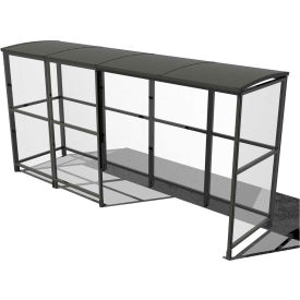 No Butts 4-Sided Smoking Shelter SR1560-F-BLK - Freestanding - 13'9