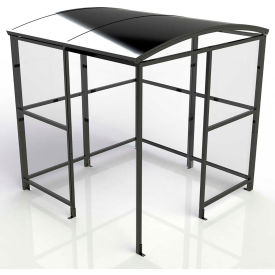 No Butts 4-Sided Smoking Shelter SR1561-F-BLK - Freestanding - 7'W x 7'D x 7'11