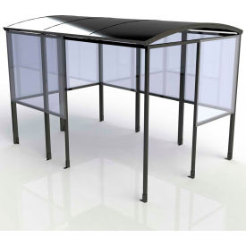 No Butts 4-Sided Smoking Shelter SR1562-BLK - Half Side Panels - 10'4