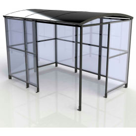 No Butts 4-Sided Smoking Shelter SR1562-F-BLK - Freestanding - 10'4