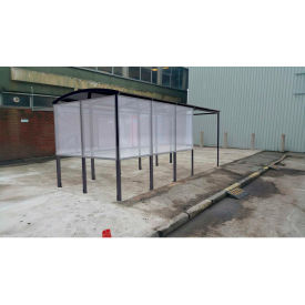 No Butts 4-Sided Smoking Shelter SR1563-BLK - Half Side Panels - 13'9