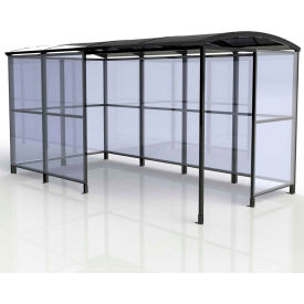 No Butts 4-Sided Smoking Shelter SR1563-F-BLK - Freestanding - 13'9