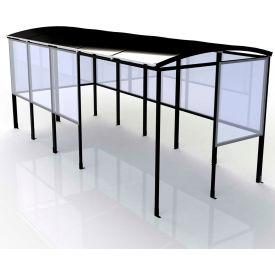 No Butts 4-Sided Smoking Shelter SR1564-BLK - Half Side Panels - 17'2