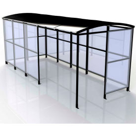 No Butts 4-Sided Smoking Shelter SR1564-F-BLK - Freestanding - 17'2