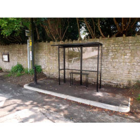 No Butts Open Front Smoking Shelter SR1583-BLK Half Side Panels 7'W x 3'6