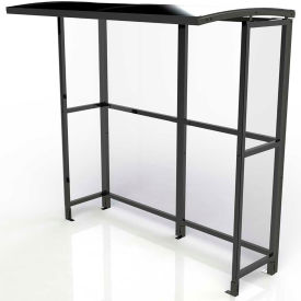 No Butts Open Front Smoking Shelter SR1583-F-BLK - Freestanding - 7'W x 3'6