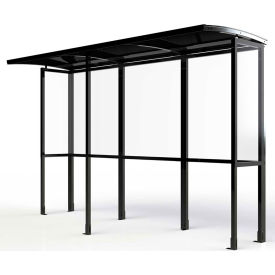 No Butts Open Front Smoking Shelter SR1584-BLK Half Side Panel 10'4