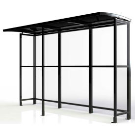 No Butts Open Front Smoking Shelter SR1584-F-BLK Freestanding 10'4