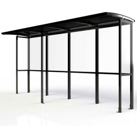 No Butts Open Front Smoking Shelter SR1585-BLK Half Side Panel 13'9