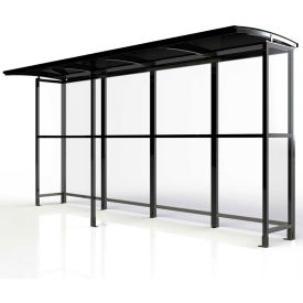 No Butts Open Front Smoking Shelter SR1585-F-BLK Freestanding 13'9