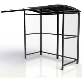 No Butts Open Front Smoking Shelter SR1586-F-BLK - Freestanding - 7'W x 7'D x 7'11