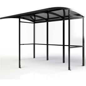 No Butts Open Front Smoking Shelter SR1587-BLK Half Side Panels 10'4