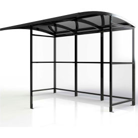 No Butts Open Front Smoking Shelter SR1587-F-BLK - Freestanding 10'4