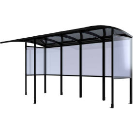 No Butts Open Front Smoking Shelter SR1588-BLK Half Side Panels 13'9