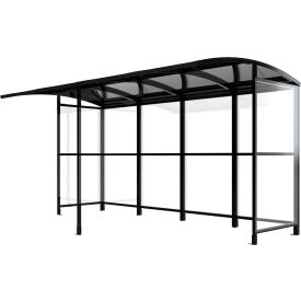 No Butts Open Front Smoking Shelter SR1588-F-BLK - Freestanding 13'9