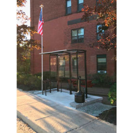 No Butts Open Front Smoking Shelter SR1601-BLK - Half Side Panels - 7'W x 3'6