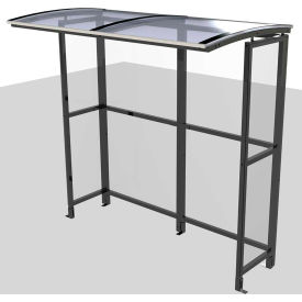 No Butts Open Front Smoking Shelter SR1601-F-BLK - Freestanding - 7'W x 3'6