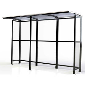 No Butts Open Front Smoking Shelter SR1602-F-BLK - Freestanding - 10'4