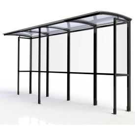 No Butts Open Front Smoking Shelter SR1603-BLK - Half Side Panels 13'9