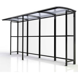 No Butts Open Front Smoking Shelter SR1603-F-BLK - Freestanding - 13'9