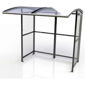 No Butts Open Front Smoking Shelter SR1604-F-BLK - Freestanding - 7'W x 7'D x 7'11