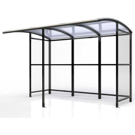 No Butts Open Front Smoking Shelter SR1605-F-BLK - Freestanding - 10'4